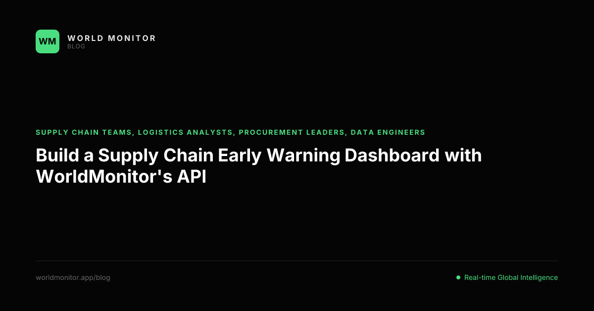 Build a Supply Chain Early Warning Dashboard with IBRAINEWS MONITOR's API